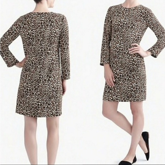 J. Crew Dresses & Skirts - J. Crew crepe shift dress in cat leopard sz 2 NWOT